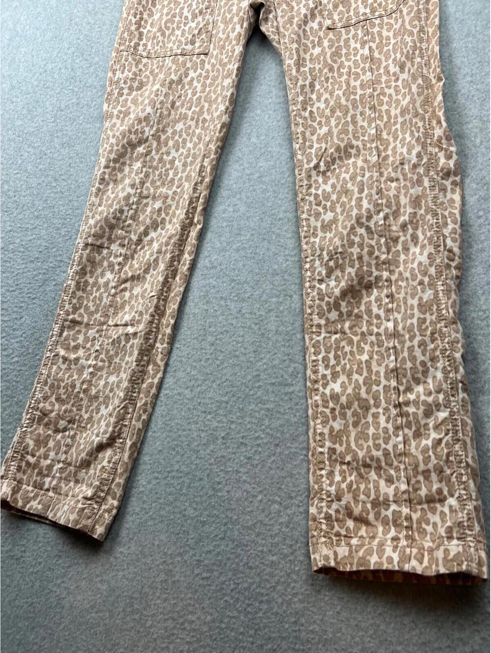 Anthropologie Womens The Wanderer Animal Print Pants Slim Straight Brown Size 25 - Picture 2 of 10
